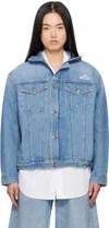 Alexander Wang Blue Regen Lightweight Denim Jacket In Vintage Light Indigo