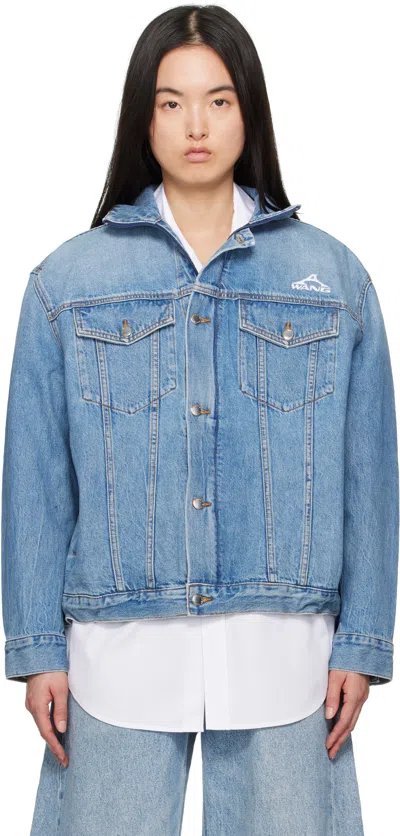 Alexander Wang Blue Regen Lightweight Denim Jacket In Vintage Light Indigo