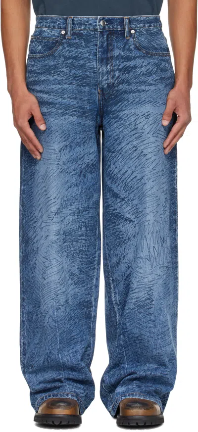 Alexander Wang Blue Relaxed Graphic Print Jeans