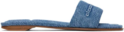 ALEXANDER WANG BLUE VY POOL SLIDES