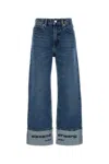Alexander Wang Wide-leg Denim Jeans Folded Cuffs In Blue