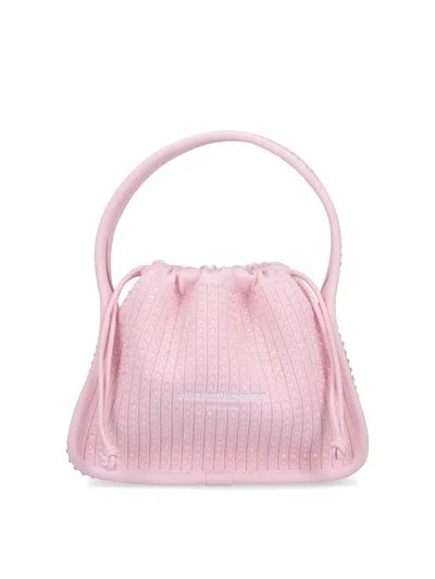 Alexander Wang Small Tote Bag With Rhinestones In Nude & Neutrals