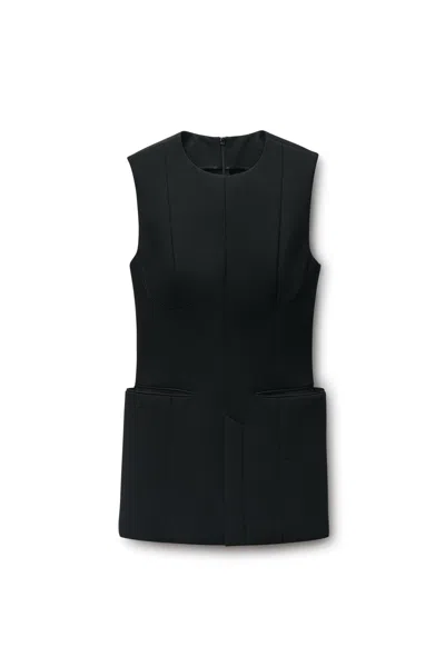 Alexander Wang Bonded Mini Dress In Black