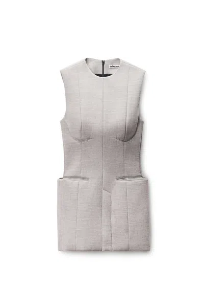 Alexander Wang Bonded Mini Dress Light Heather Grey In Gray