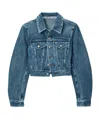 Alexander Wang Blue Shrunken Denim Jacket In Blue