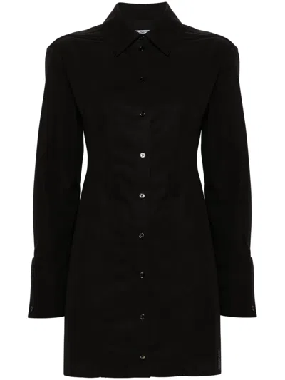 Alexander Wang Boned Shirt Minidress In Schwarz