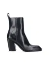 Alexander Wang Leather Throttle Ankle Boots In Black