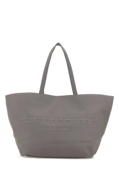 Alexander Wang Grey Canvas Punch Shopping Bag In Gray