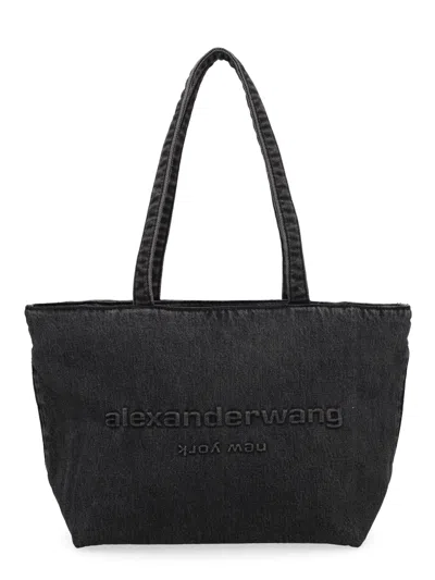 Alexander Wang Borsa Tote Medium In Denim In Black