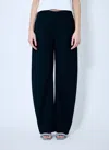 Alexander Wang Bowed Leg Mid Rise Pants In Black