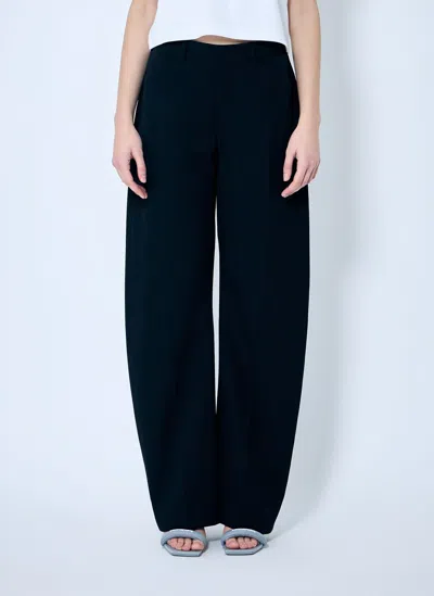 Alexander Wang Bowed Leg Mid Rise Pants In Black