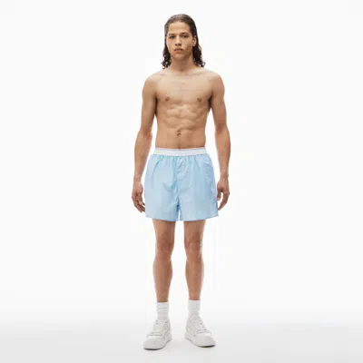Alexander Wang Boxer Brief In Cotton In Blue