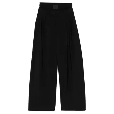 Alexander Wang Boxer Detail Pleated Trousers In Black