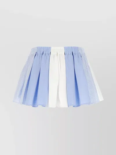 Alexander Wang Boxer Shorts With Pleated Design And Striped Pattern In Blue/white