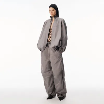 Alexander Wang Boxer Waist Mid-rise Track Pant In Gray