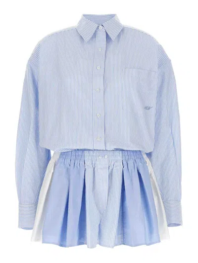 ALEXANDER WANG PRESTYLED PLEATED BOXER ROMPER JUMPSUIT