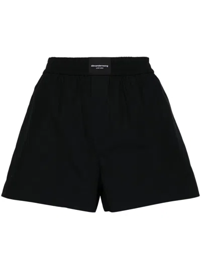 Alexander Wang Logo-patch Boxer Shorts In Black