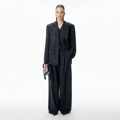 Alexander Wang Boxy Blazer In Wool Mohair Oversized In Gray