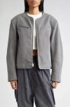 Alexander Wang Oversized Boxy Moto Jacket In Grey