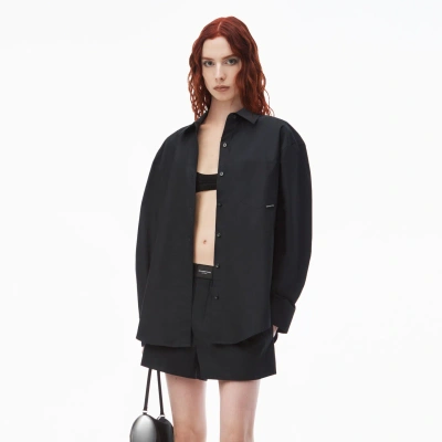 Alexander Wang Boyfriend Shirt In Cotton In Black