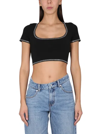 Alexander Wang Bright Logo Top In Black