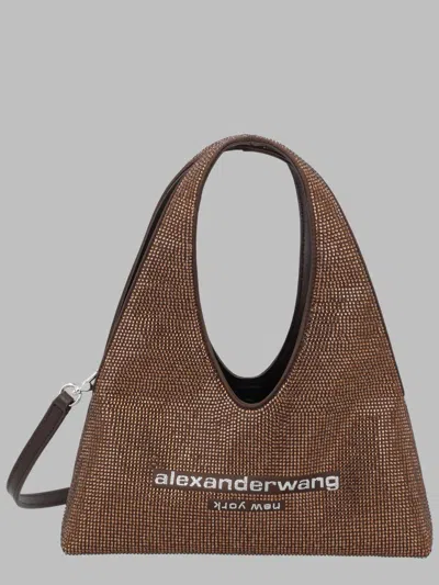 Alexander Wang Brown Crystal Glass Triangular Crossbody Bag