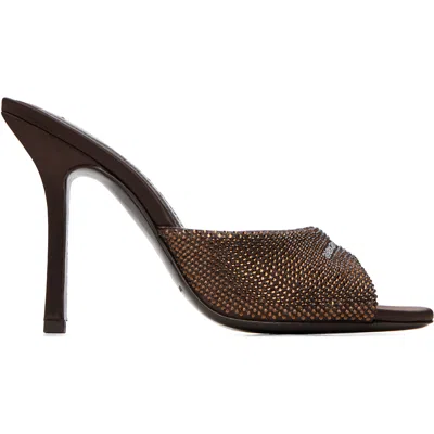 Alexander Wang Brown Cher 105mm Mule Heeled Sandals In 200-brown