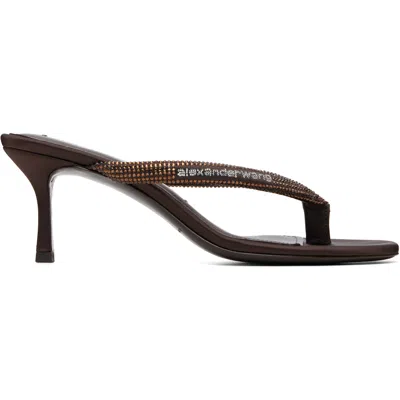 Alexander Wang Brown Courtney 65mm Thong Heeled Sandals In 200-brown