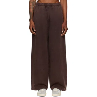 Alexander Wang Brown Crystal Hotfix Oversized Sweatpants In Dark Brown 201a
