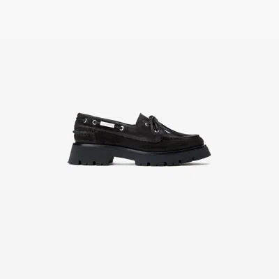 Alexander Wang Brown Waxed Suede Carson Boat Loafers