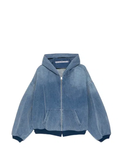 Alexander Wang Brushed Oversized Hoodie In Blue