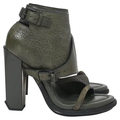 Alexander Wang Buckle Detail Sandals In Green Leather