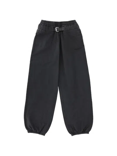 Alexander Wang Alexanderwang. T Mid-rise Belted Sweatpant In Terry Oversized In Black