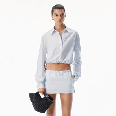 Alexander Wang Bungee Hem Cropped Shirt In Multi