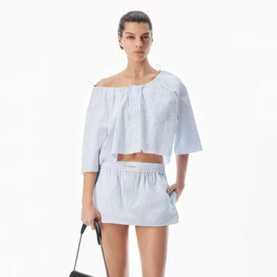 Alexander Wang Bungee Neck Cropped Shirt In Multi