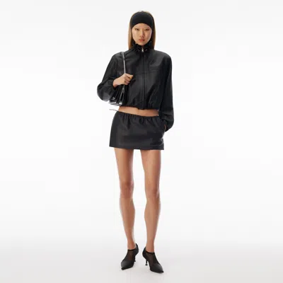 Alexander Wang Mini Skirt With Bungee Drawcord In Black