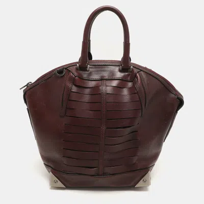 Alexander Wang Burgundy Leather Emile Satchel In Brown