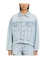 Alexander Wang Falling Back Denim Jacket With Print In White