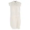 Alexander Wang Button-down Mini Shirt Dress In Cream Silk In Neutral