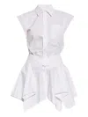 Alexander Wang Button-front Layered Shirt Dress In White