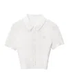 Alexander Wang Button-front Short-sleeve Knit Top In White