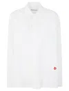 Alexander Wang Button Up Boyfriend Shirt In Compact Cotton With Apple Logo Patch