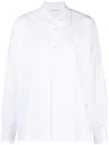 Alexander Wang Button Up Long Sleeve Shirt With Logo Apple Patch In White