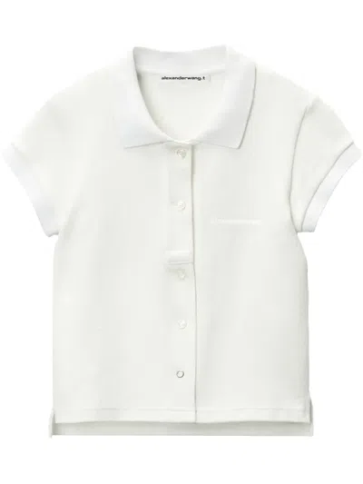 Alexander Wang Button-up Polo Shirt In Weiss