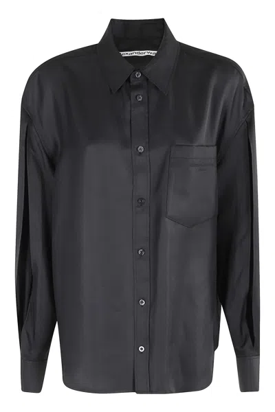 ALEXANDER WANG BUTTON UP SHIRT W SLASHED SLEEVE
