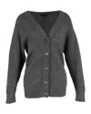 Alexander Wang Buttoned Cardigan In Grey Wool In Grey