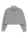 Alexander Wang Buttoned Cropped Top In Gray