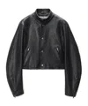 Alexander Wang Buttoned Leather Jacket In Black