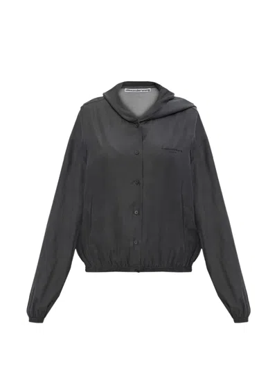 Alexander Wang Buttoned Oversized Jacket In Gray
