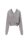 Alexander Wang Button-front Long Sleeve Cardigan Heather Grey In Gray